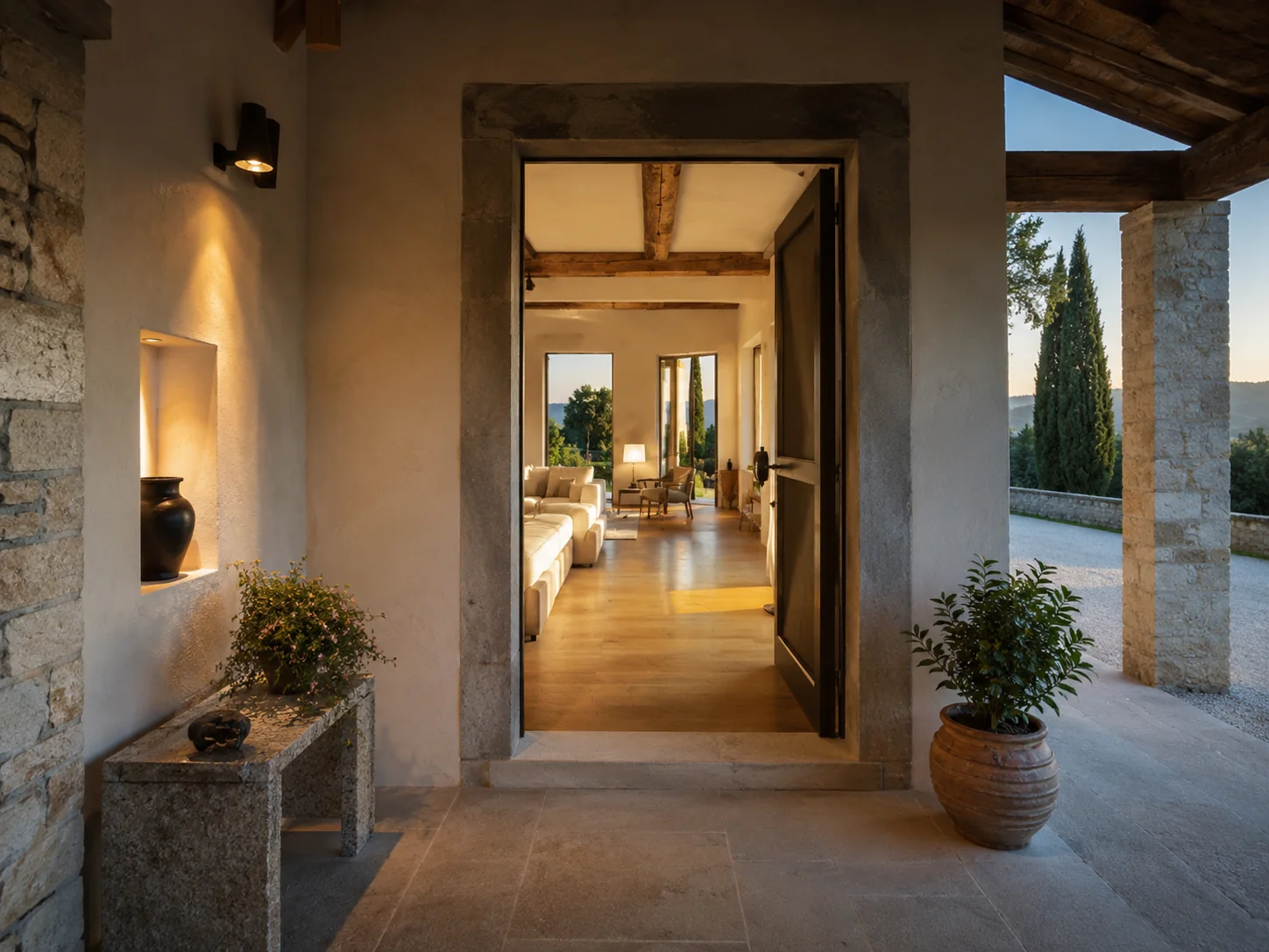 Entrance of renovated property in Tuscany